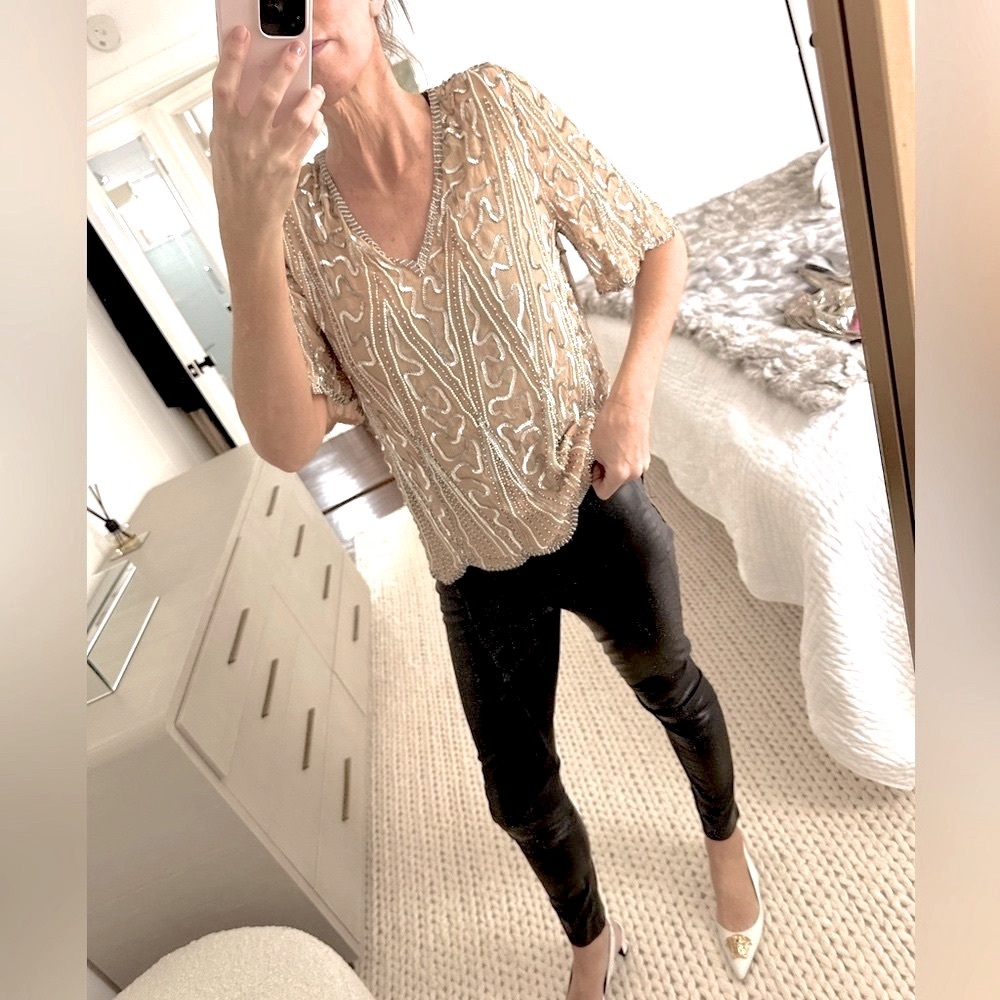Vintage sequin top nude